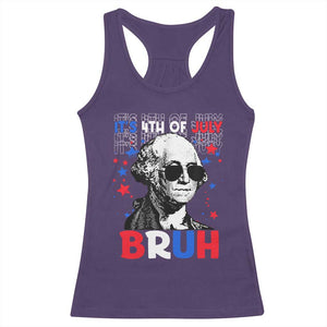 4th of July George Washington Bruh Racerback Tank Top TS10 Purple Print Your Wear