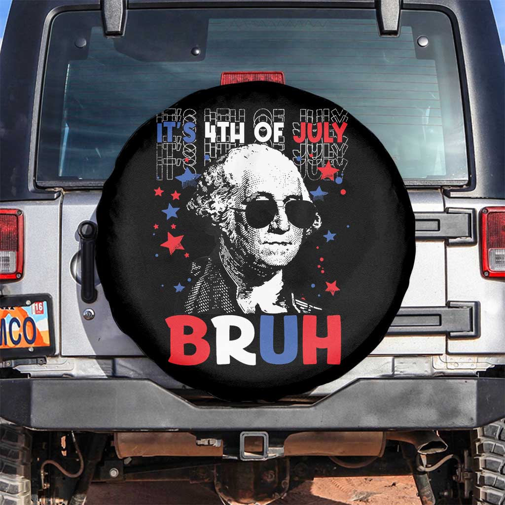 4th of July George Washington Bruh Spare Tire Cover TS10 No hole Black Print Your Wear