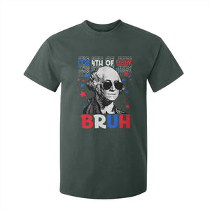 4th of July George Washington Bruh T Shirt For Kid TS10 Dark Forest Green Print Your Wear