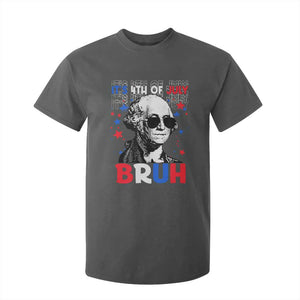 4th of July George Washington Bruh T Shirt For Kid TS10 Dark Heather Print Your Wear