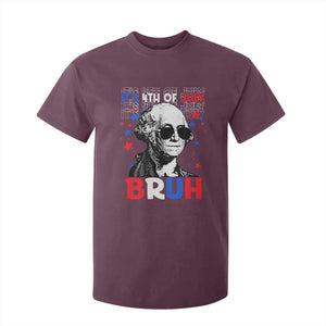 4th of July George Washington Bruh T Shirt For Kid TS10 Maroon Print Your Wear