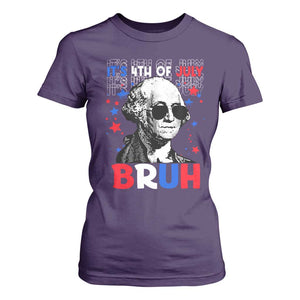 4th of July George Washington Bruh T Shirt For Women TS10 Purple Print Your Wear