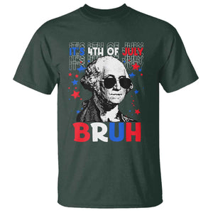 4th of July George Washington Bruh T Shirt TS10 Dark Forest Green Print Your Wear