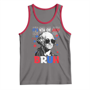 4th of July George Washington Bruh Tank Top TS10 Deep Heather Red Print Your Wear