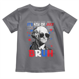 4th of July George Washington Bruh Toddler T Shirt TS10 Charcoal Print Your Wear