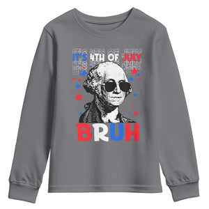 4th of July George Washington Bruh Youth Sweatshirt TS10 Charcoal Print Your Wear