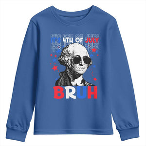 4th of July George Washington Bruh Youth Sweatshirt TS10 Royal Blue Print Your Wear