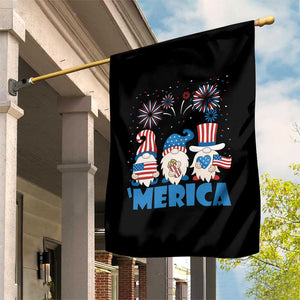4th of July Gnome Garden Flag Merica Gnomes USA Flag Fireworks TS02 Print Your Wear