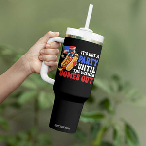 4th of July It's Not A Party Until The Wiener Comes Out Tumbler With Handle Funny Hot Dog Independence Day Patriotic Weenies TS10 Print Your Wear
