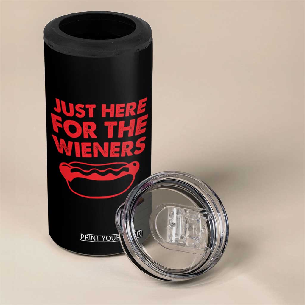 4th of July Just Here For The Wieners 4 in 1 Can Cooler Tumbler Funny Hot Dog Independence Day Patriotic Weenies TS10 Print Your Wear