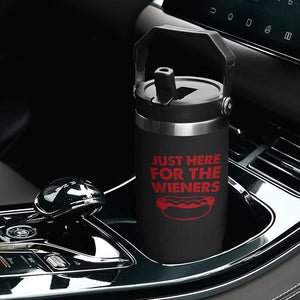 4th of July Just Here For The Wieners Flip Straw Tumbler Funny Hot Dog Independence Day Patriotic Weenies TS10 Print Your Wear