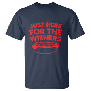 4th of July Just Here For The Wieners T Shirt Funny Hot Dog Independence Day Patriotic Weenies TS10 Navy Print Your Wear