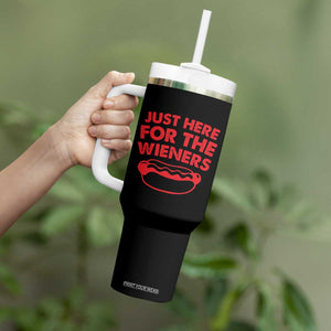 4th of July Just Here For The Wieners Tumbler With Handle Funny Hot Dog Independence Day Patriotic Weenies TS10 Print Your Wear