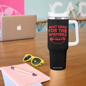 4th of July Just Here For The Wieners Tumbler With Handle Funny Hot Dog Independence Day Patriotic Weenies TS10 Print Your Wear