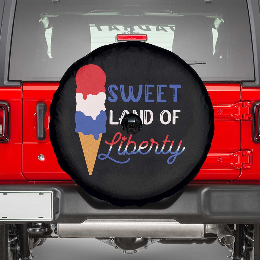 4th of July Spare Tire Cover Sweet Land of Liberty American Patriotic TS02 Black Print Your Wear