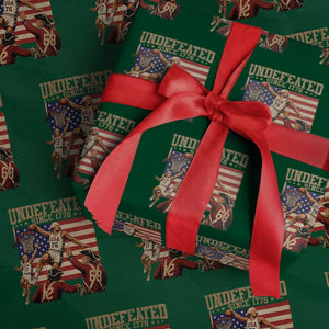 4th of July Basketball Undefeated Since 1776 Wrapping Paper Roll Funny Founding Fathers