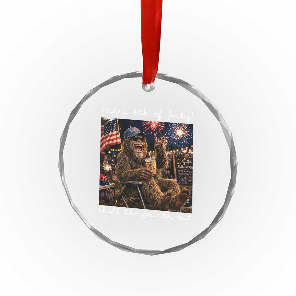 4th of July Bigfoot Crystal Glass Ornament Patriotic Sasquatch American Flag Party Festival TS14 Print Your Wear