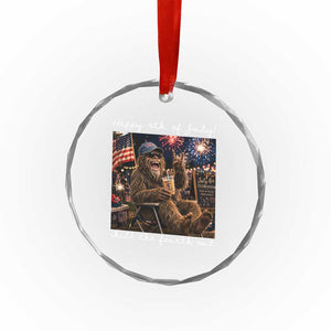 4th of July Bigfoot Crystal Glass Ornament Patriotic Sasquatch American Flag Party Festival TS14 Print Your Wear
