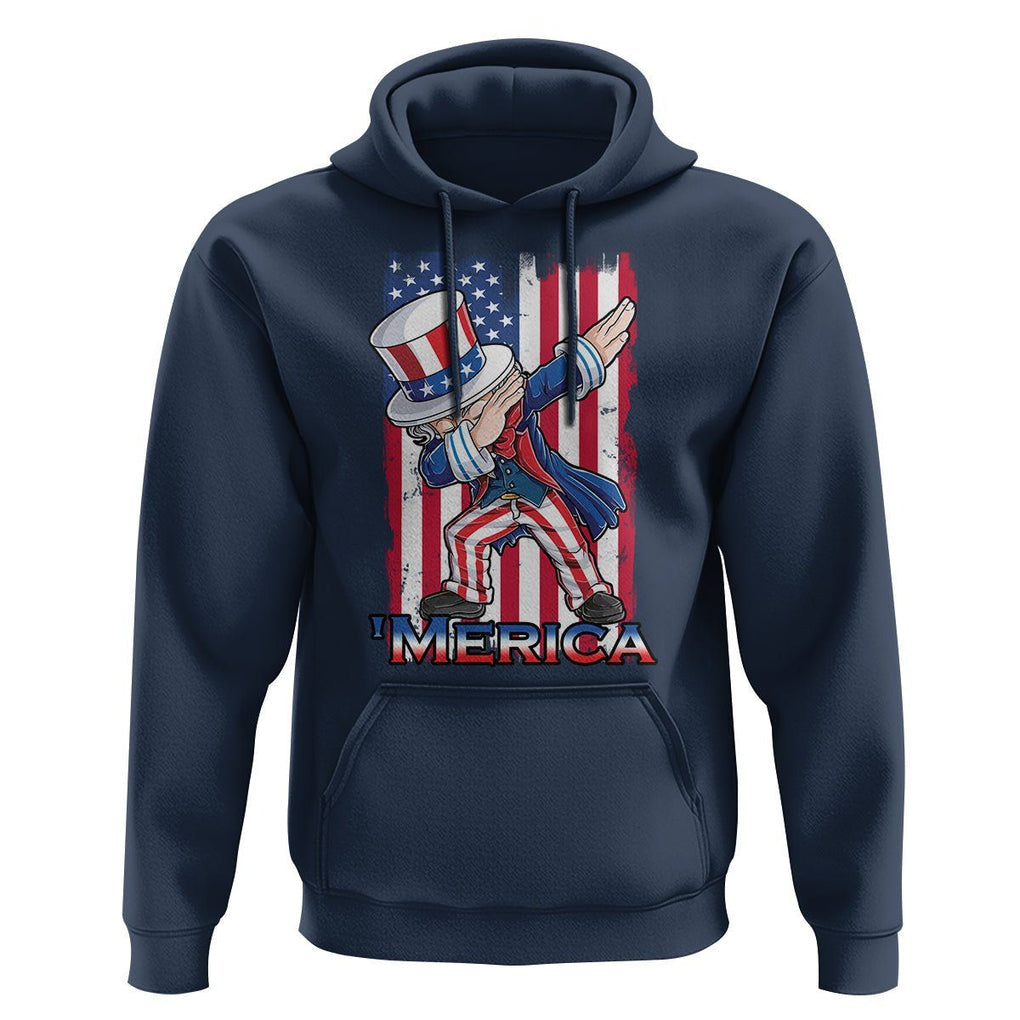 4th of July Dabbing Uncle Sam Hoodie Merica American Flag TS02 Navy Print Your Wear