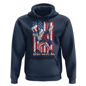 4th of July Dabbing Uncle Sam Hoodie Merica American Flag TS02 Navy Print Your Wear