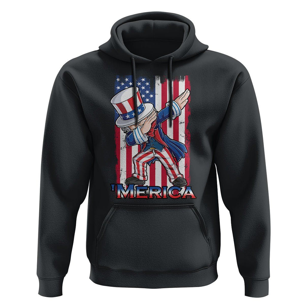 4th of July Dabbing Uncle Sam Hoodie Merica American Flag TS02 Black Print Your Wear