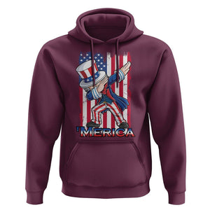 4th of July Dabbing Uncle Sam Hoodie Merica American Flag TS02 Maroon Print Your Wear