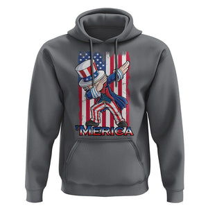 4th of July Dabbing Uncle Sam Hoodie Merica American Flag TS02 Charcoal Print Your Wear