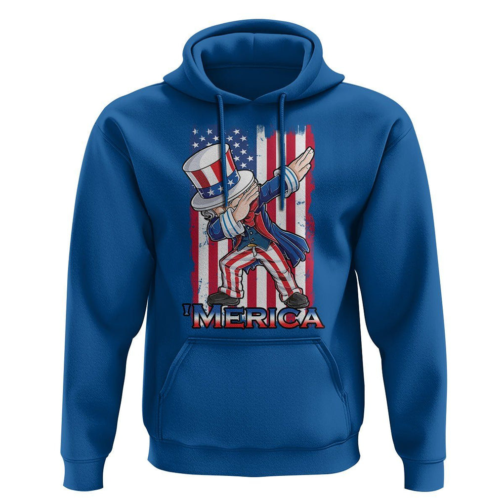 4th of July Dabbing Uncle Sam Hoodie Merica American Flag TS02 Royal Blue Print Your Wear