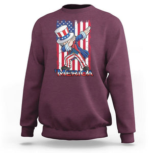 4th of July Dabbing Uncle Sam Sweatshirt Merica American Flag TS02 Maroon Print Your Wear
