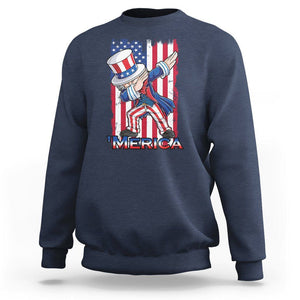 4th of July Dabbing Uncle Sam Sweatshirt Merica American Flag TS02 Navy Print Your Wear