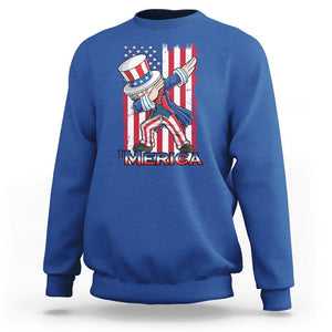 4th of July Dabbing Uncle Sam Sweatshirt Merica American Flag TS02 Royal Blue Print Your Wear