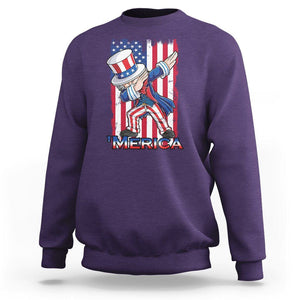 4th of July Dabbing Uncle Sam Sweatshirt Merica American Flag TS02 Purple Print Your Wear