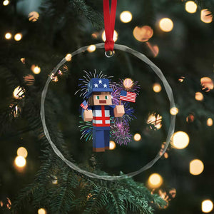 4th of July Gamer Crystal Glass Ornament Uncle Sam Pixels Gaming Celebrate Independence Day TS02 Print Your Wear