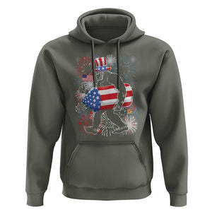 4th Of July Hoodie Bigfoot Fireworks Sasquatch American Flag TS09 Military Green Print Your Wear