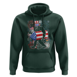 4th Of July Hoodie Bigfoot Fireworks Sasquatch American Flag TS09 Dark Forest Green Print Your Wear