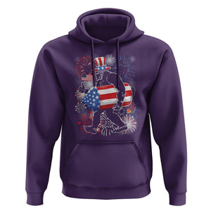 4th Of July Hoodie Bigfoot Fireworks Sasquatch American Flag TS09 Purple Print Your Wear