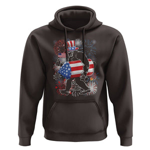 4th Of July Hoodie Bigfoot Fireworks Sasquatch American Flag TS09 Dark Chocolate Print Your Wear