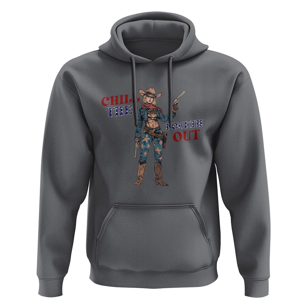 4th Of July Hoodie Chill The Fourth Out American Pin-up Girl TS09 Charcoal Print Your Wear