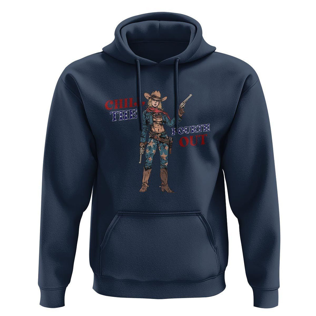 4th Of July Hoodie Chill The Fourth Out American Pin-up Girl TS09 Navy Print Your Wear