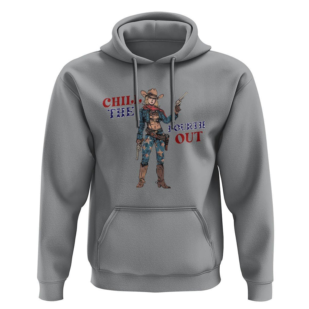 4th Of July Hoodie Chill The Fourth Out American Pin-up Girl TS09 Sport Gray Print Your Wear