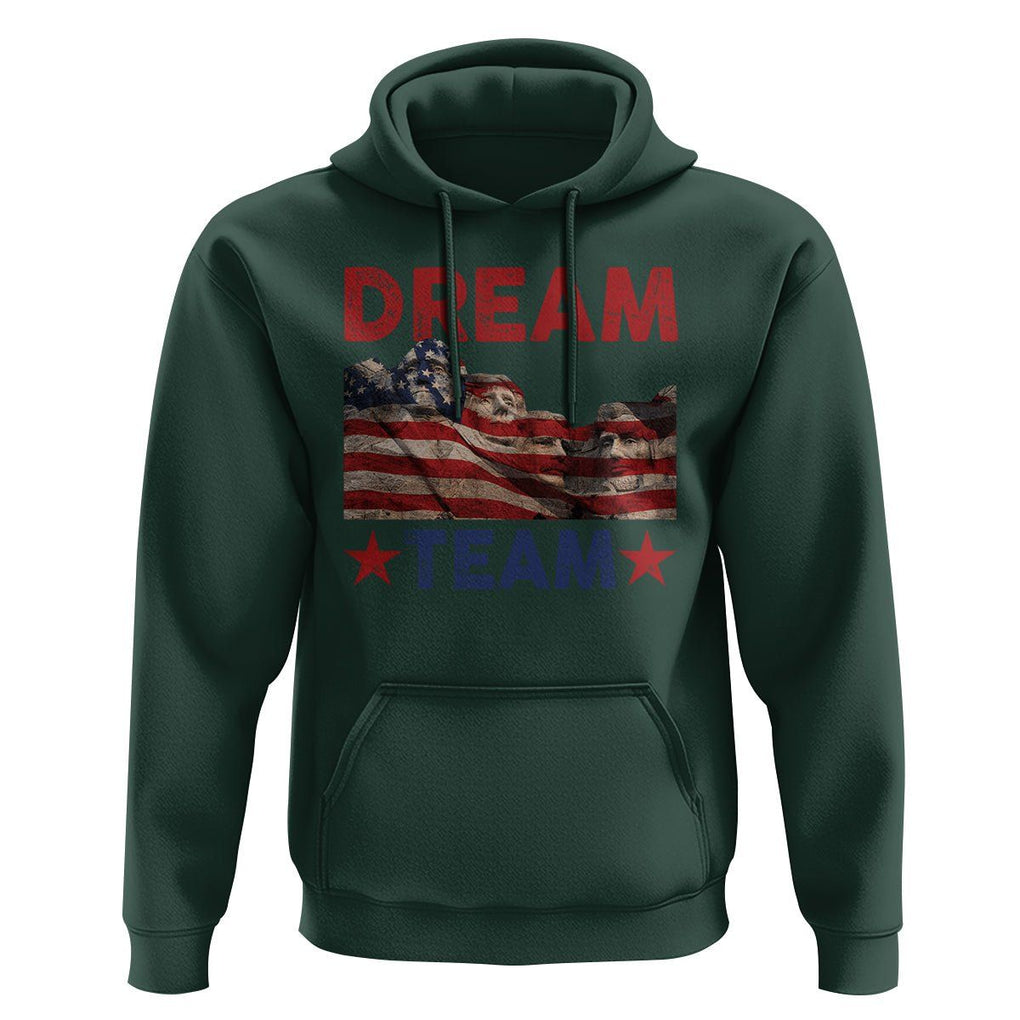 4th Of July Hoodie Dream Team Presidents Mount Rushmore TS09 Dark Forest Green Print Your Wear