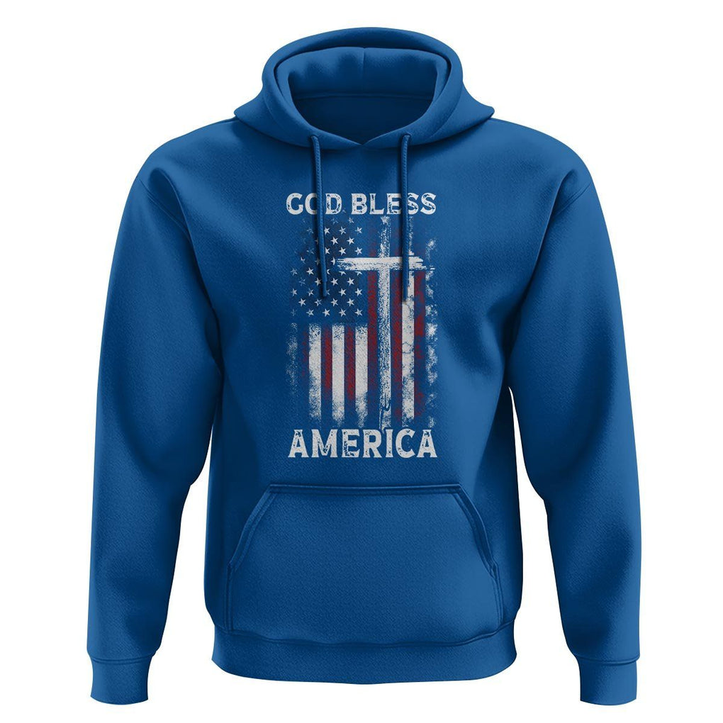 4th Of July Hoodie God Bless America Flag Christian TS09 Royal Blue Print Your Wear