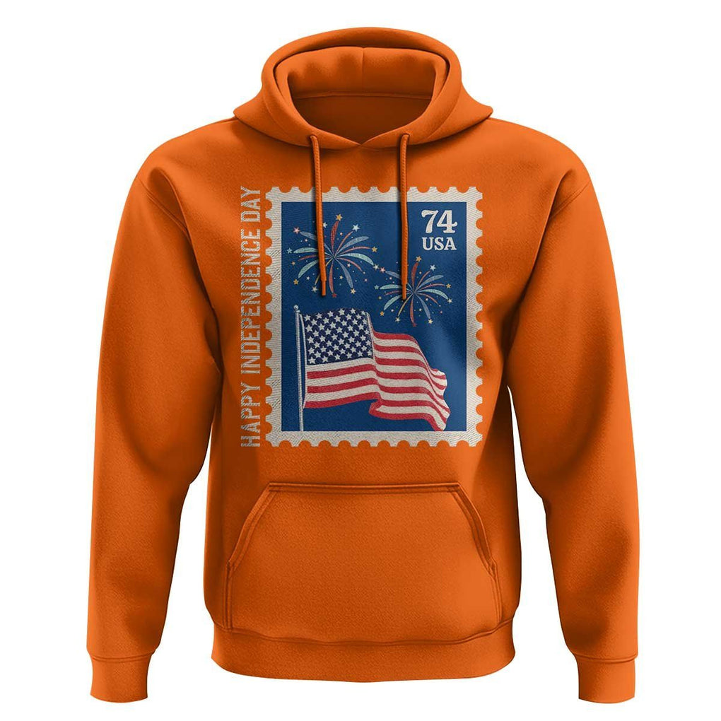 4th Of July Hoodie Happy Independence Day Stamp USA Flag TS11 Orange Print Your Wear