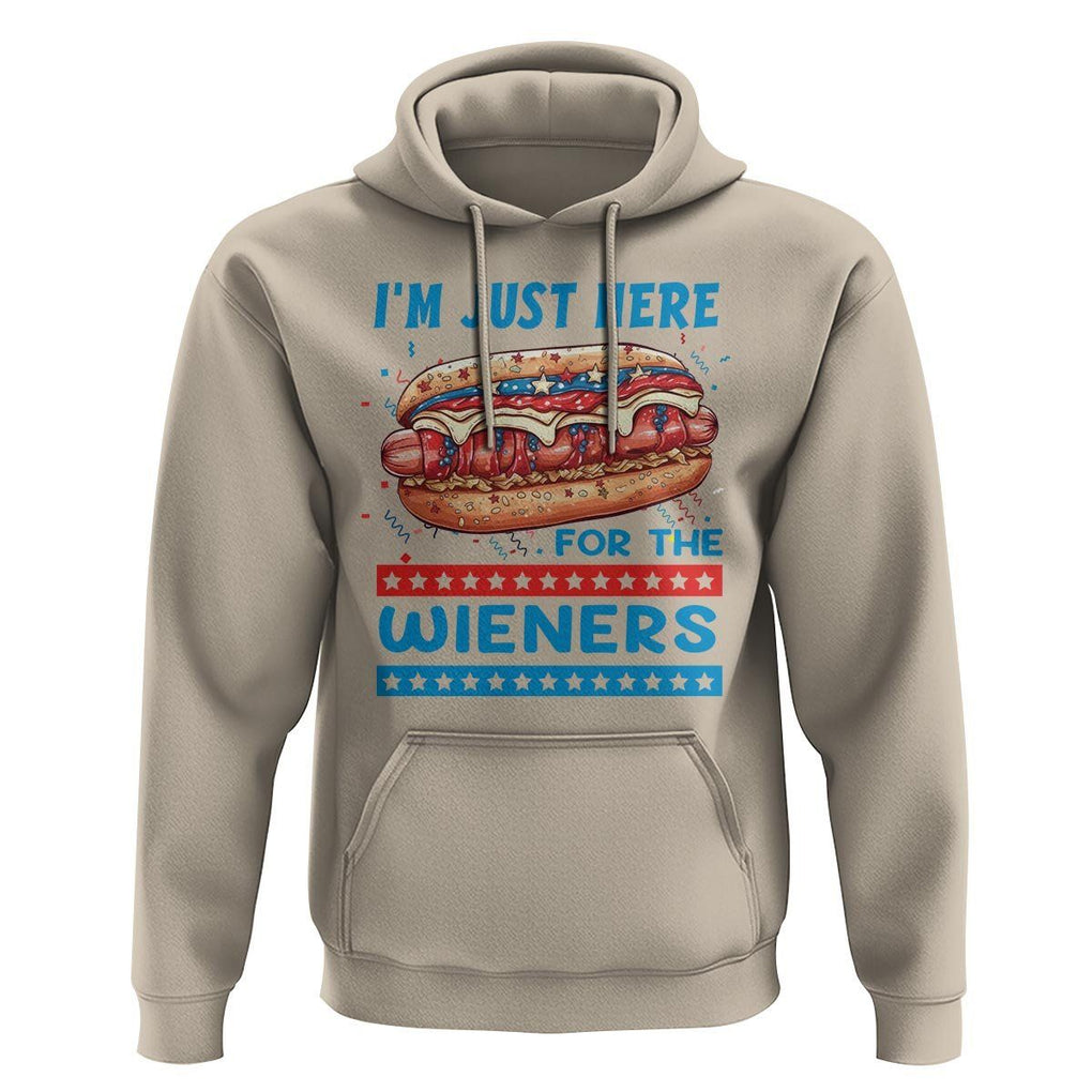 4th Of July Hoodie I'm Just Here For The Wieners Patriotic Hot Dog TS09 Sand Print Your Wear