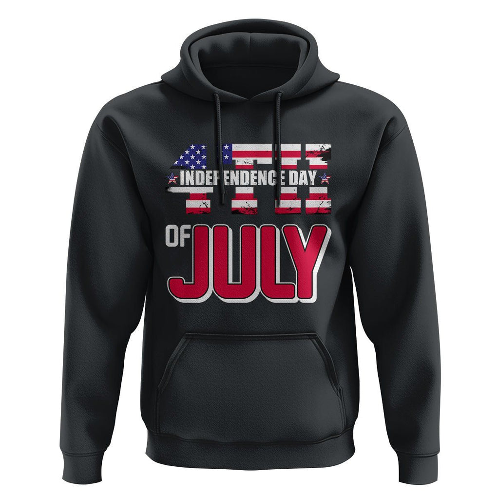 4th of July Hoodie Patriotic Independence Day American Flag TS02 Black Print Your Wear