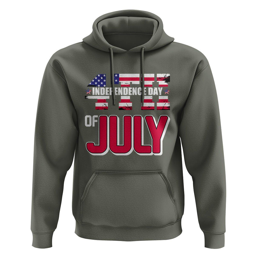 4th of July Hoodie Patriotic Independence Day American Flag TS02 Military Green Print Your Wear