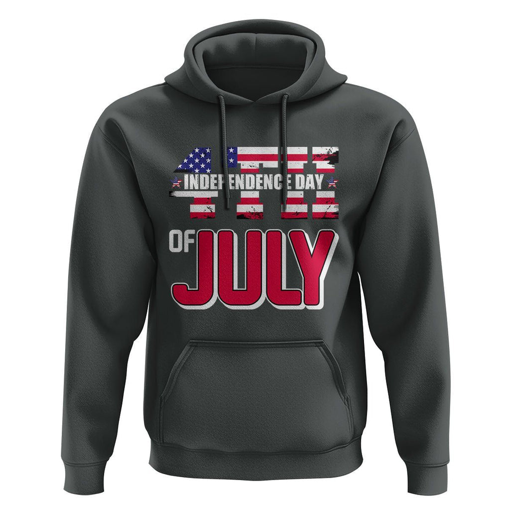 4th of July Hoodie Patriotic Independence Day American Flag TS02 Dark Heather Print Your Wear