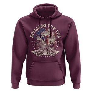 4th Of July Hoodie Spilling The Tea Since 1773 Independence Day TS02 Maroon Print Your Wear