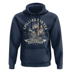 4th Of July Hoodie Spilling The Tea Since 1773 Independence Day TS02 Navy Print Your Wear