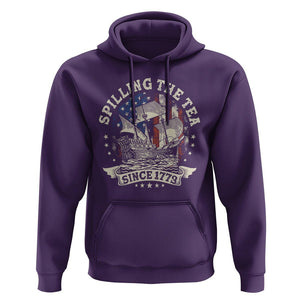 4th Of July Hoodie Spilling The Tea Since 1773 Independence Day TS02 Purple Print Your Wear